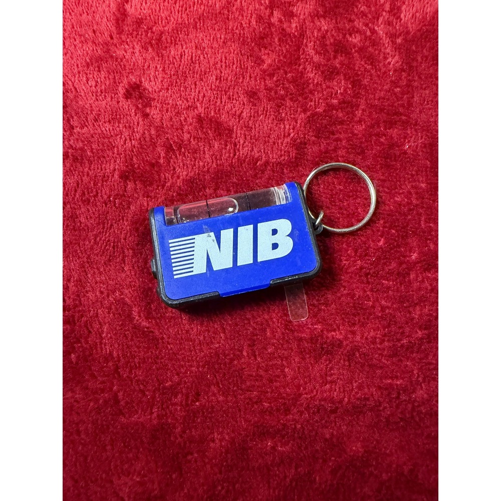 NIB National Australia Bank Bubble Level LED Flashlight Keychain Blue